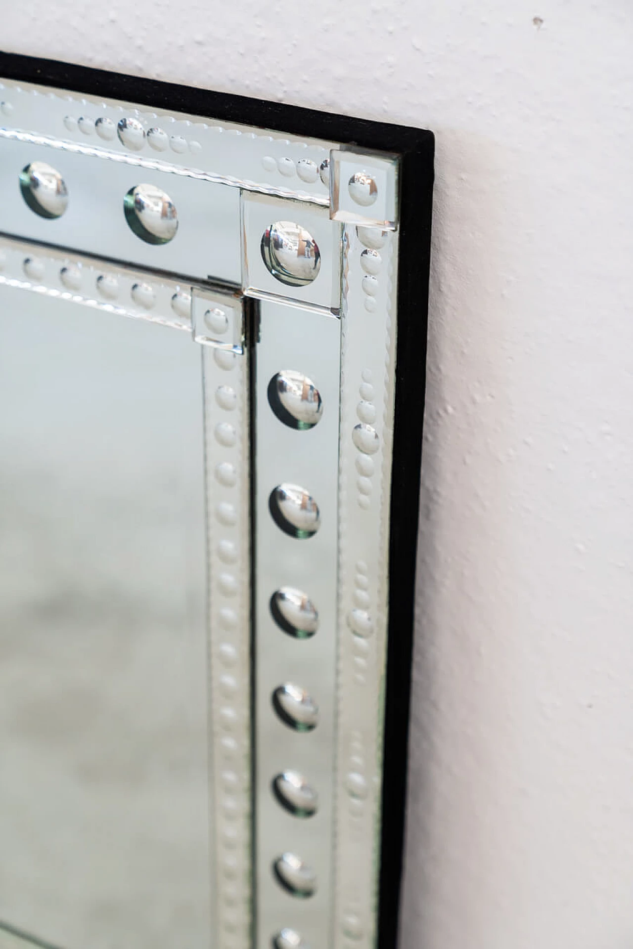 Specchio quadrato da parete decorativo, anni '70 2