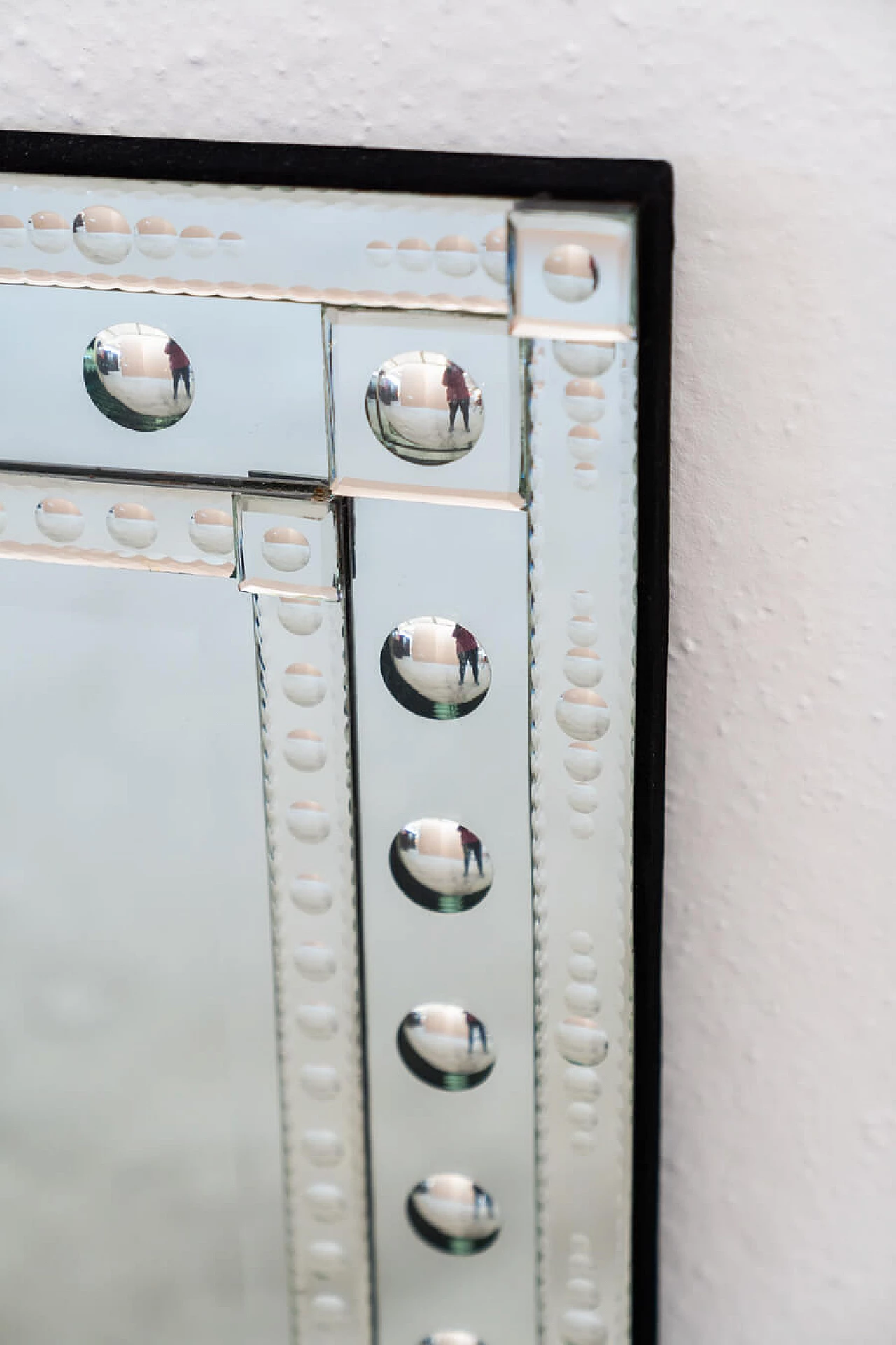 Specchio quadrato da parete decorativo, anni '70 4