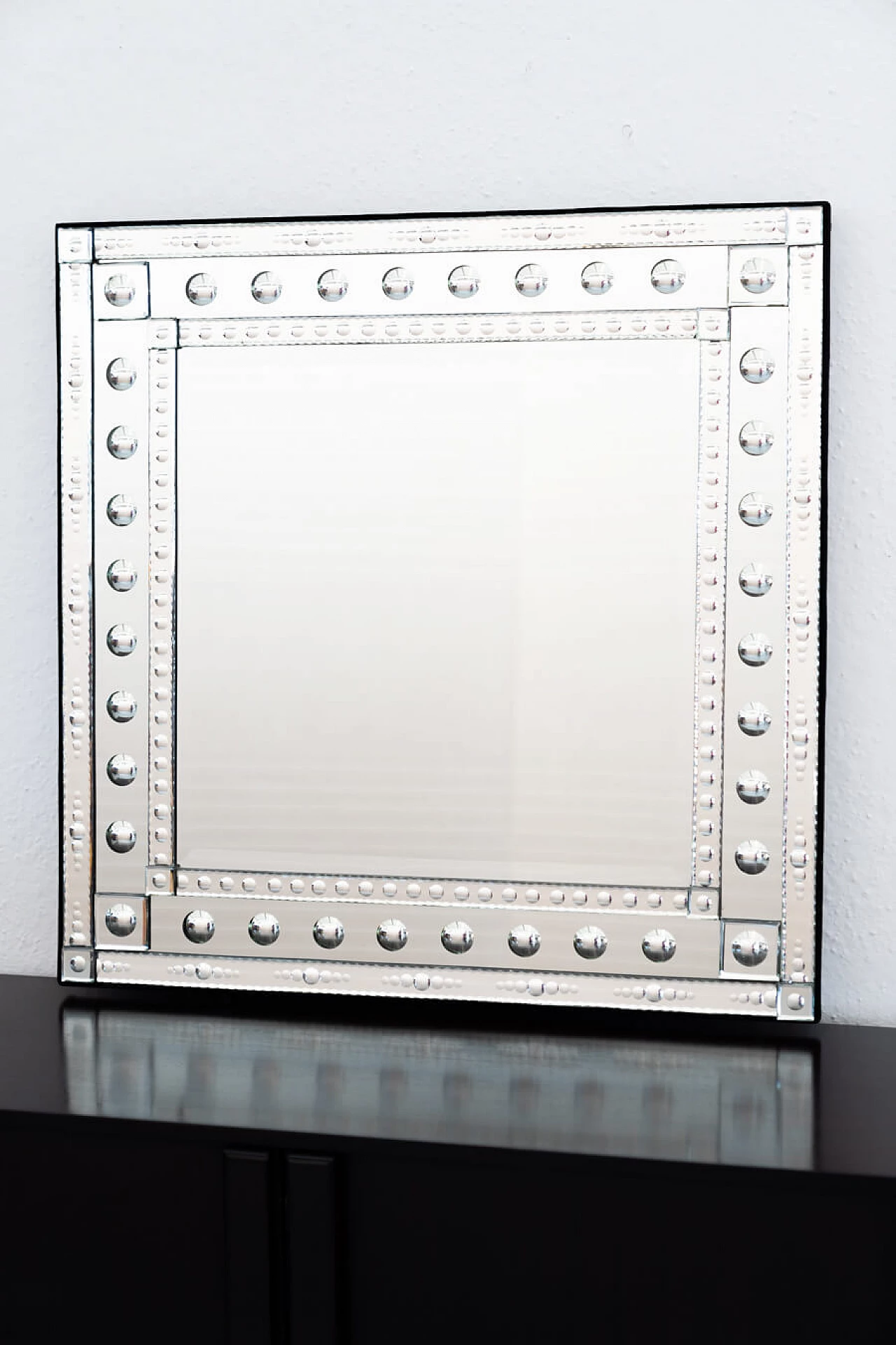 Specchio quadrato da parete decorativo, anni '70 8