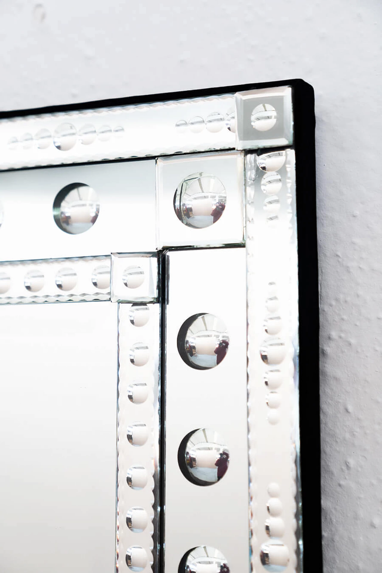 Specchio quadrato da parete decorativo, anni '70 12