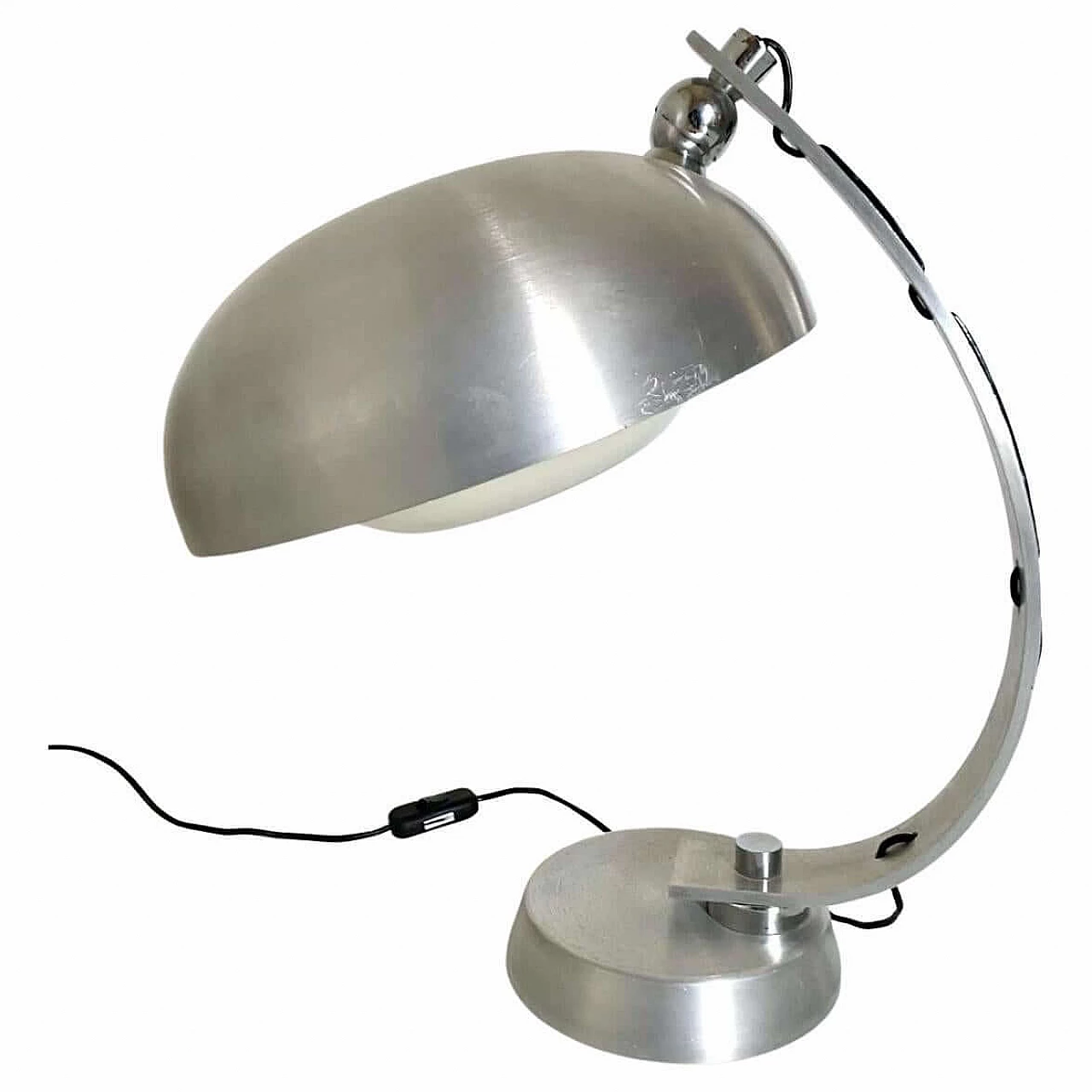 Lampada da tavolo in alluminio attribuita ad Angelo Lelli per Arredoluce, anni '70 2