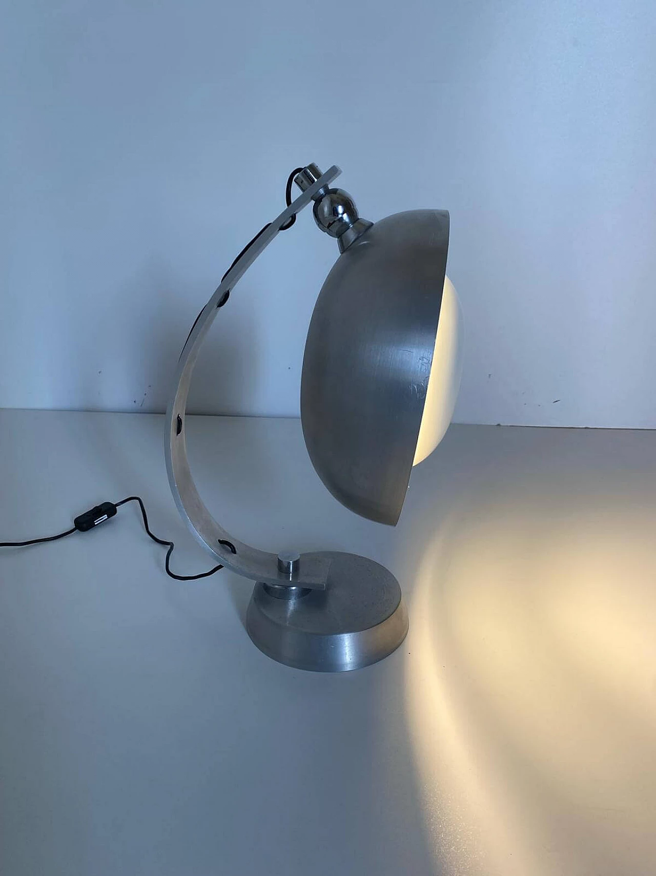 Aluminum table lamp attributed to Angelo Lelli for Arredoluce, 1970s 6