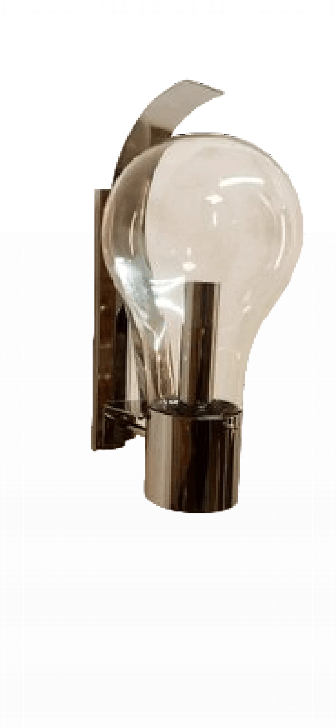 Space Age chromed metal and glass wall light, 1970s 13