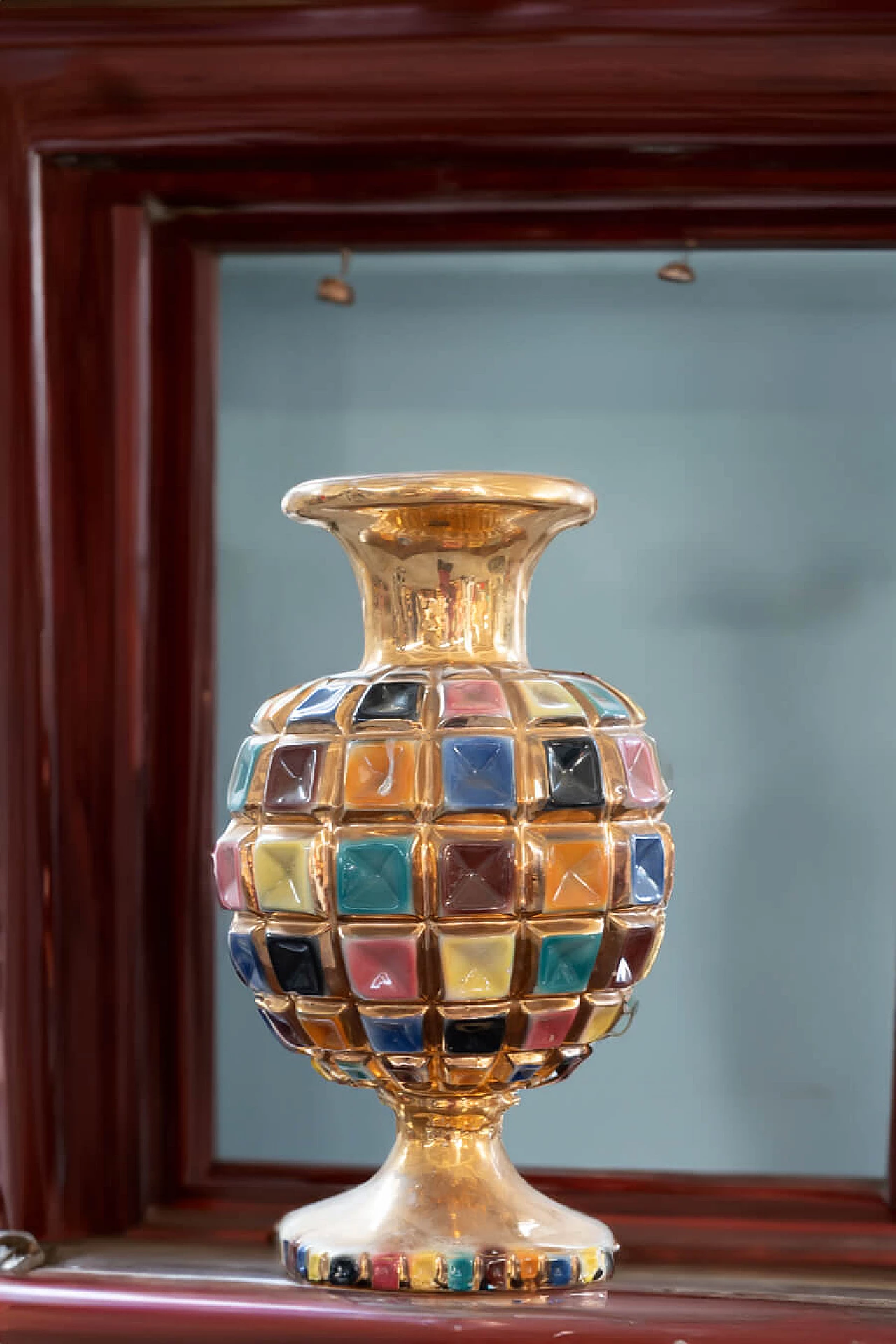 Vaso in ceramica colorata, anni '60 1