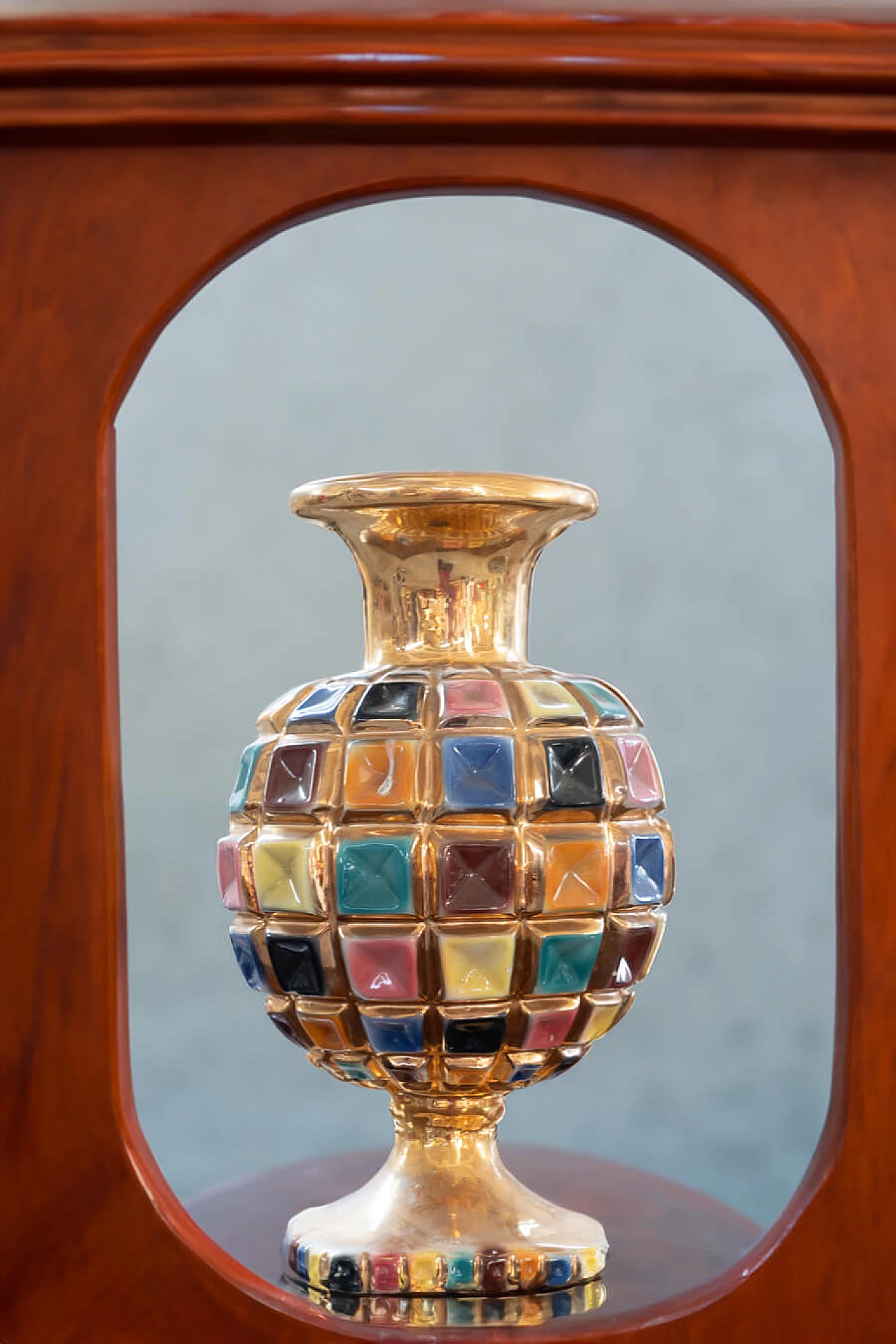Vaso in ceramica colorata, anni '60 3
