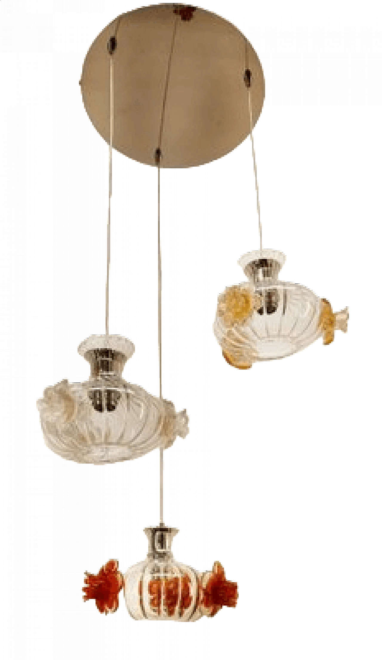 Murano glass pendant lamp with colored roses, 1990s 18