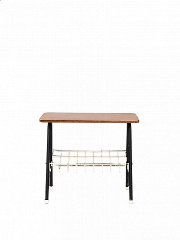 Scandinavian coffee table in wood and metal, 1960s