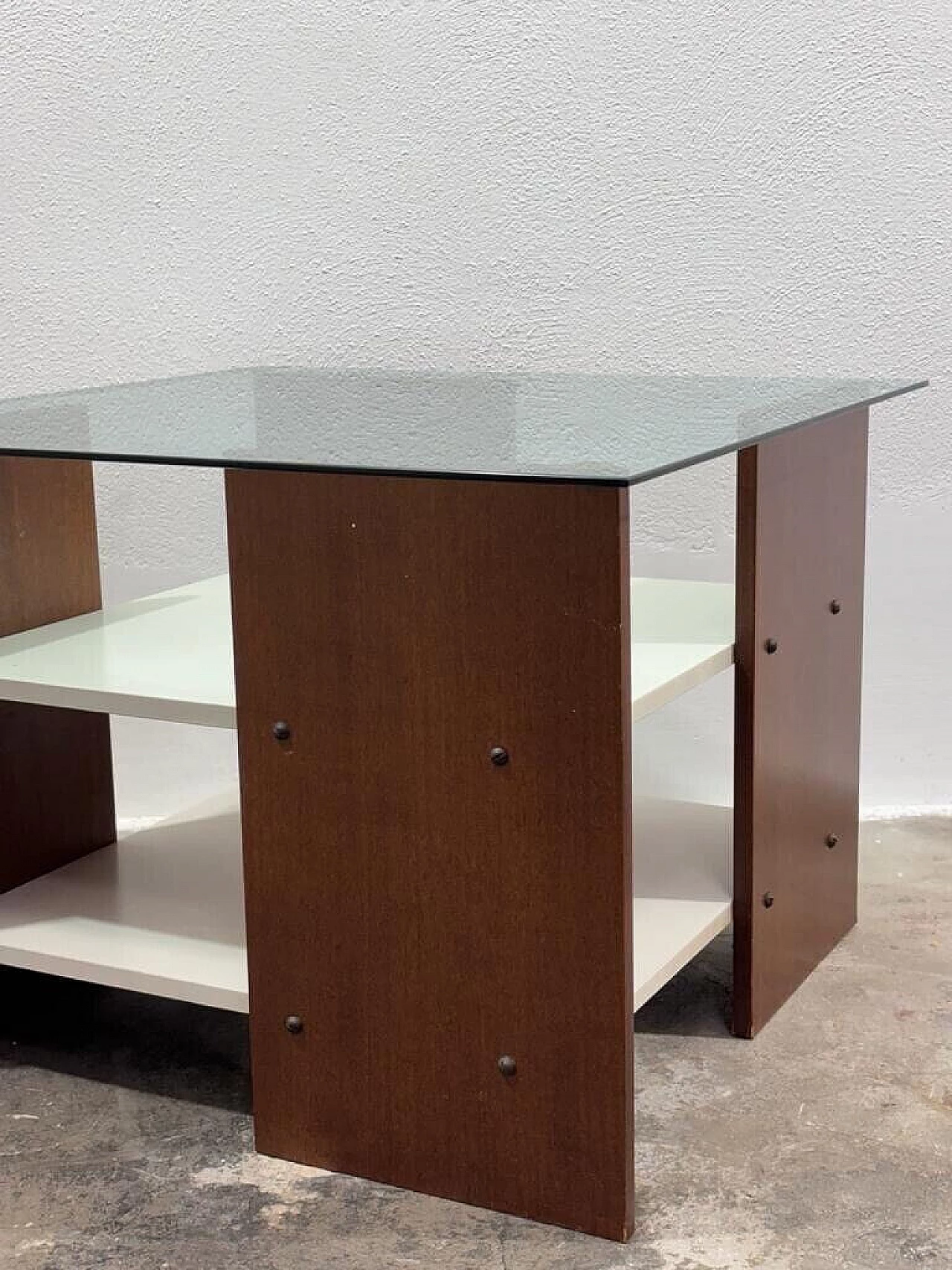 Teak and glass coffee table, 1970s 1