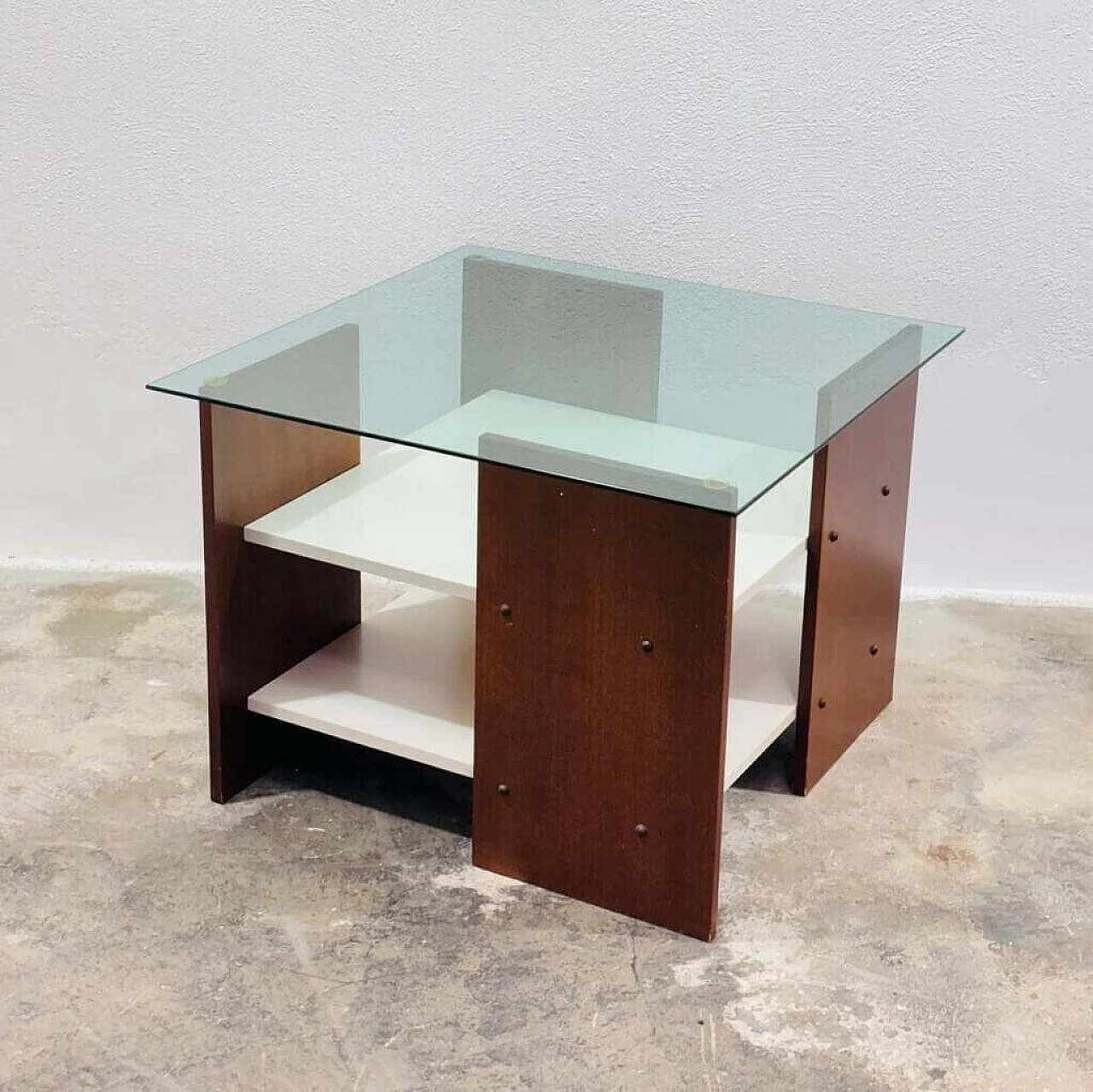 Teak and glass coffee table, 1970s 2