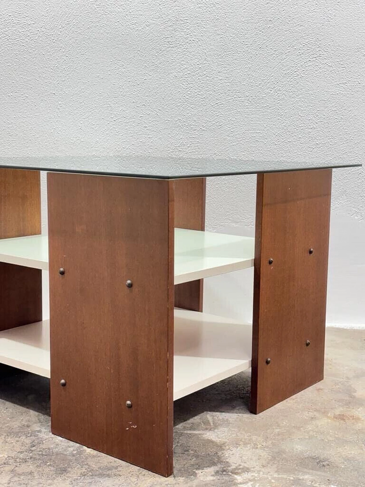 Teak and glass coffee table, 1970s 3