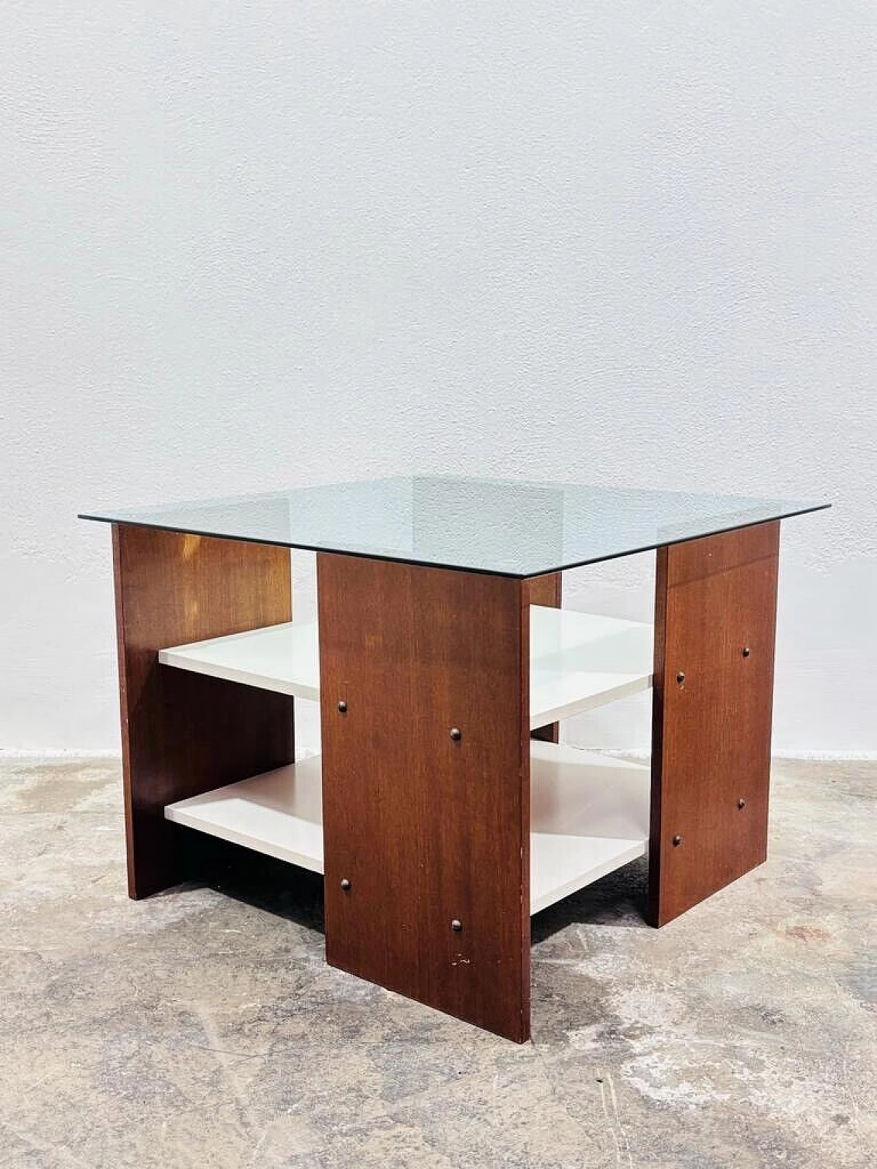 Teak and glass coffee table, 1970s 4