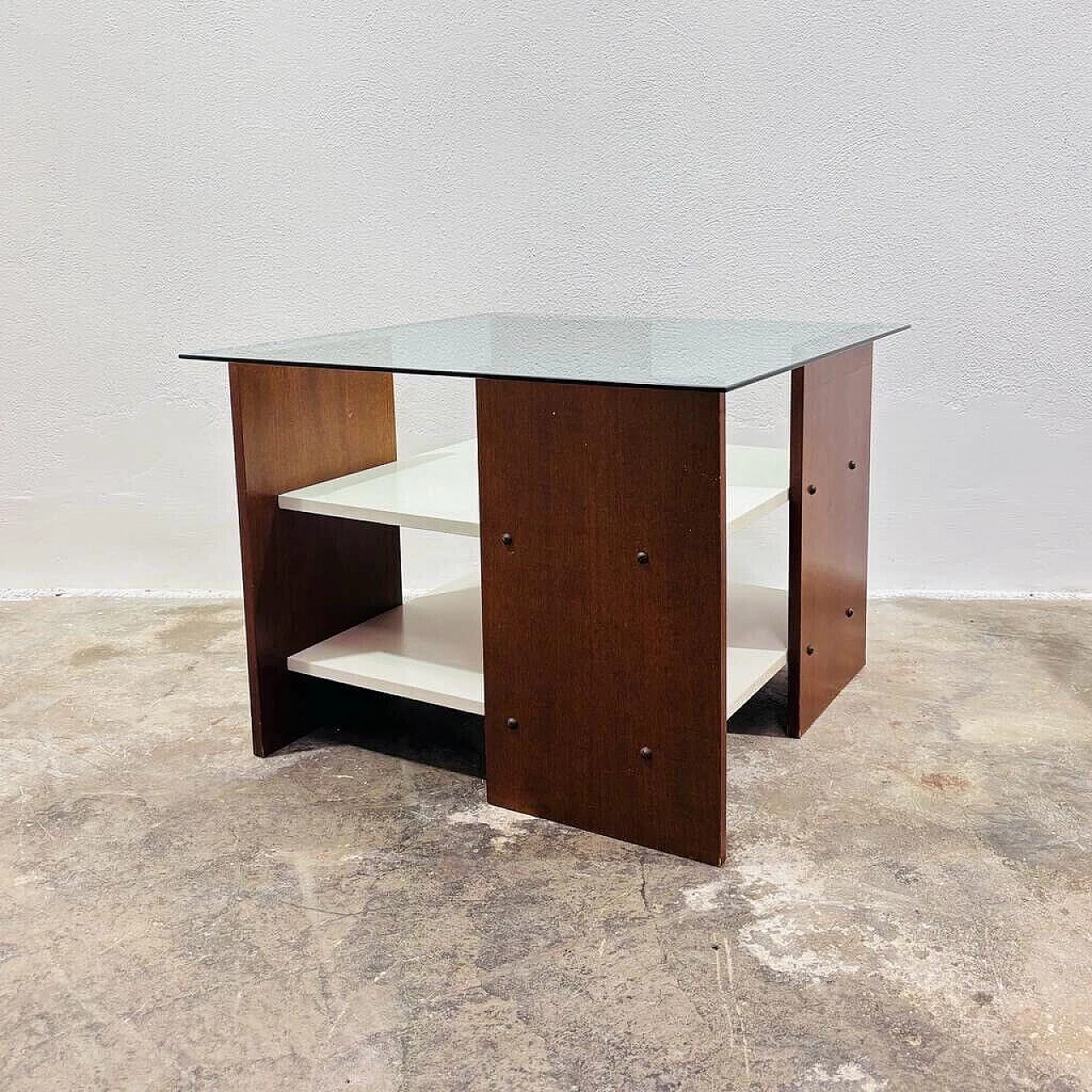 Teak and glass coffee table, 1970s 5