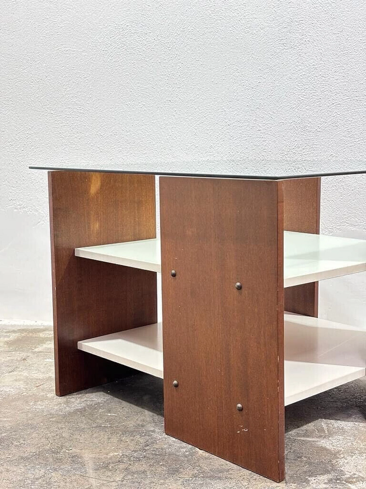 Teak and glass coffee table, 1970s 9