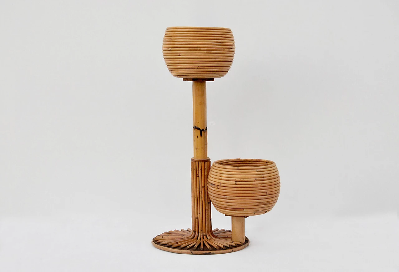 Rattan plant holder, 1970s 1