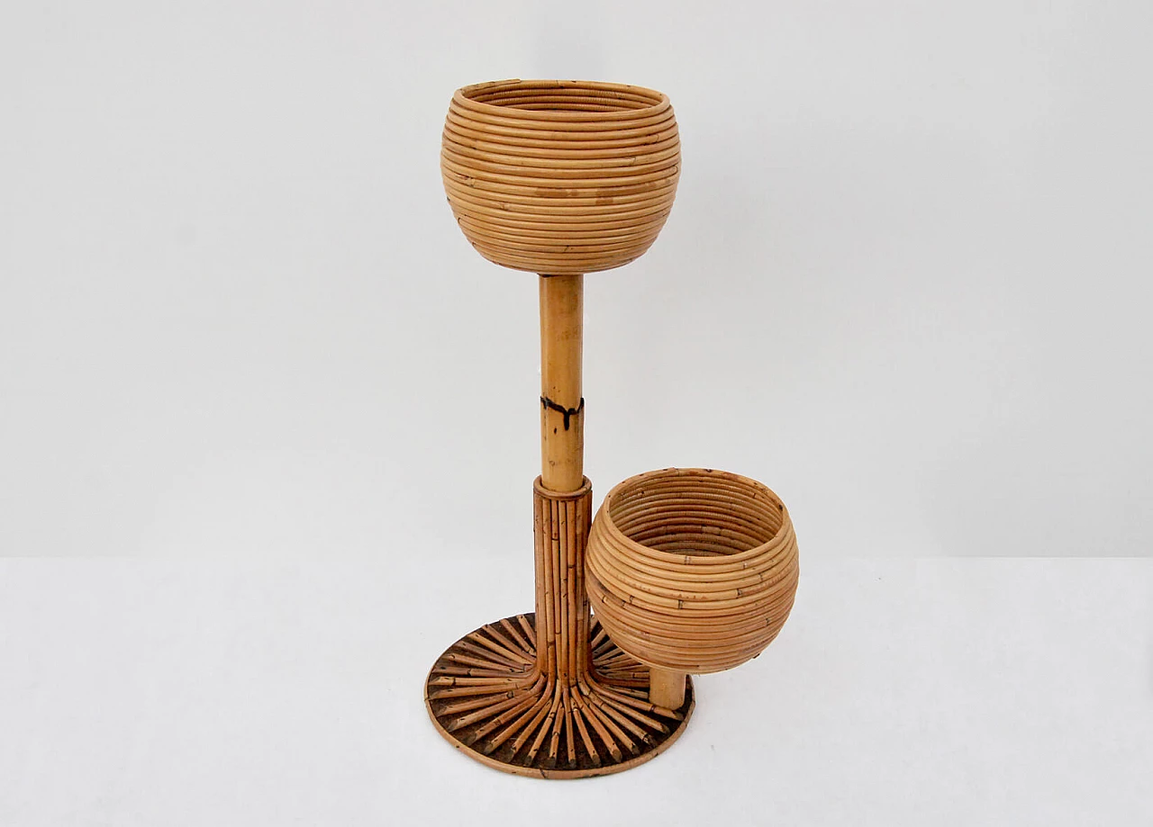 Rattan plant holder, 1970s 2