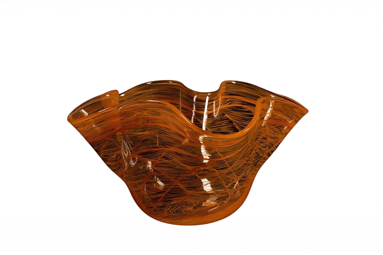 Centro tavola in vetro di Murano arancione di Valter Rossi 4