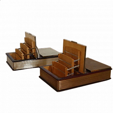 Pair of silvered and gilded metal cigarette holders, 1950s