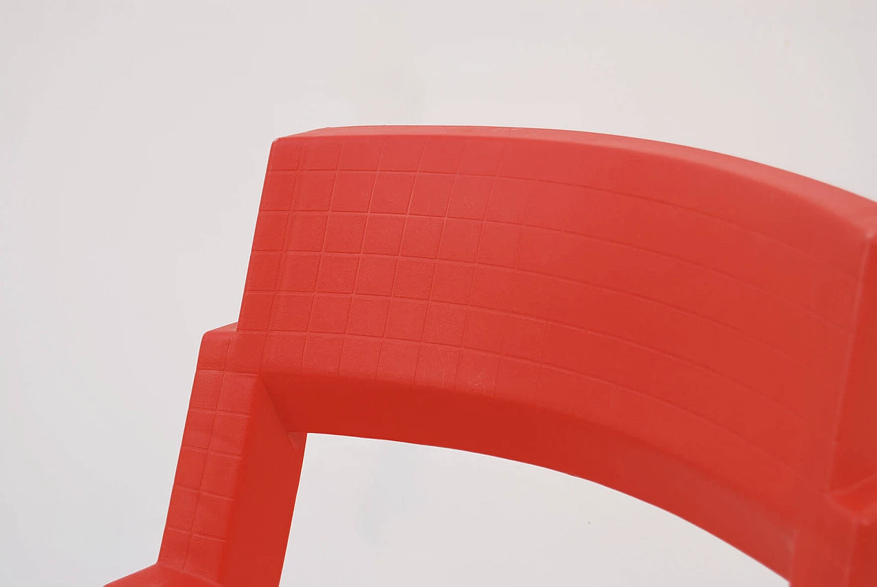 6 red and black dining chairs City  by Lucci & Orlandini for Lamm, 1980s 4