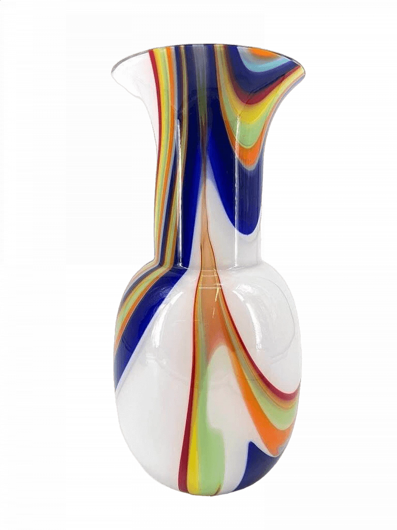 Vaso in vetro di Murano con canne colorate 4