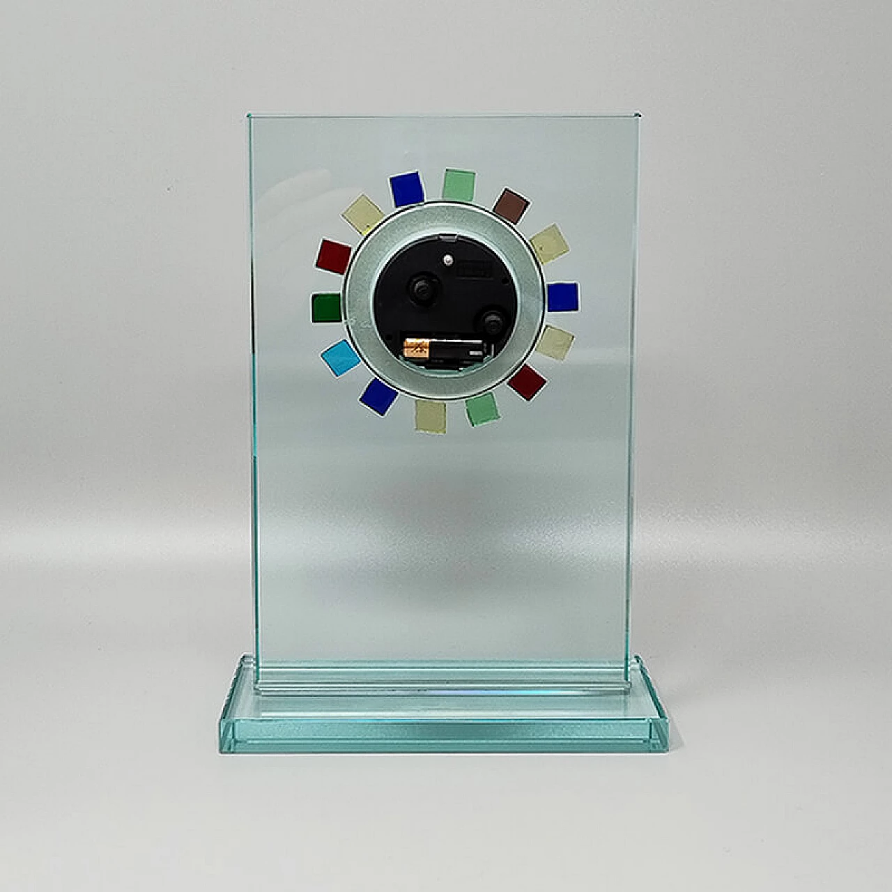 Orologio da tavolo di Omodomo in cristallo, anni '70 5