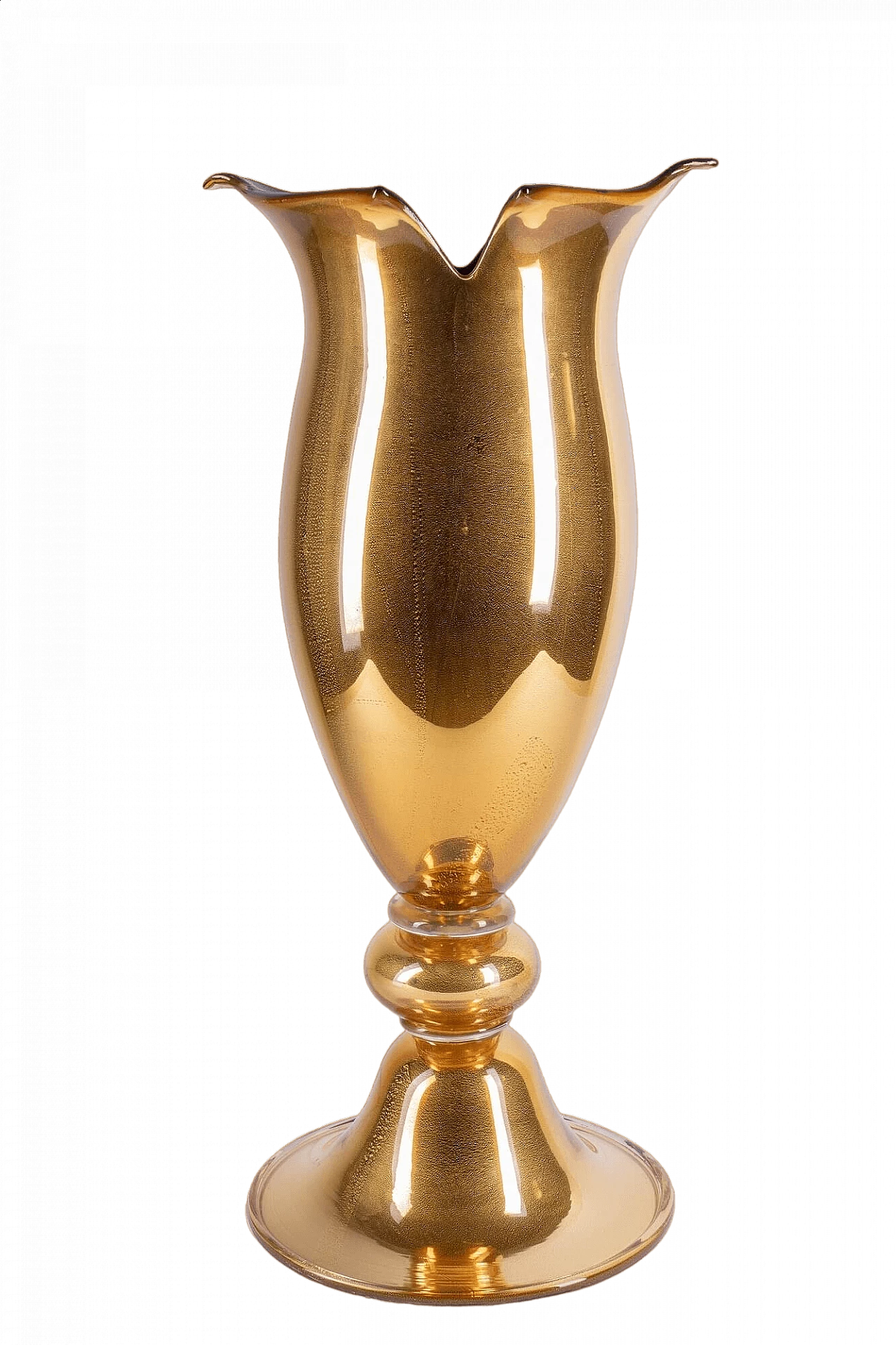 Vaso in vetro di Murano soffiato con foglia oro 24 kt 4