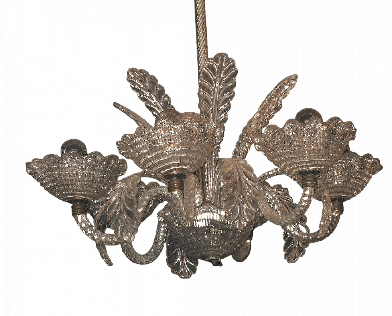 Murano glass chandelier in the style of Barovier, 1940s 10