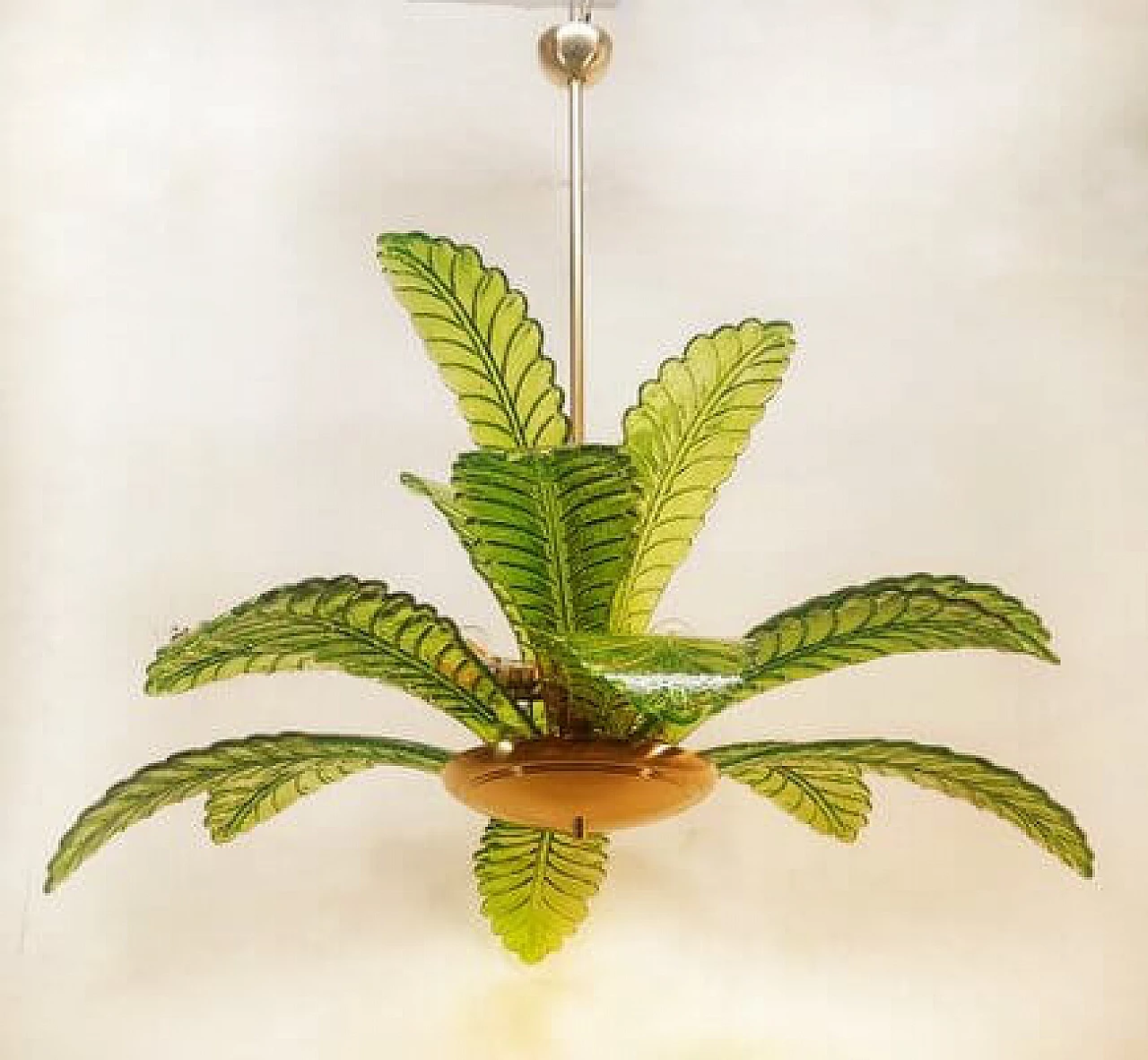 Palm-shaped Murano glass chandelier, 1970s 1