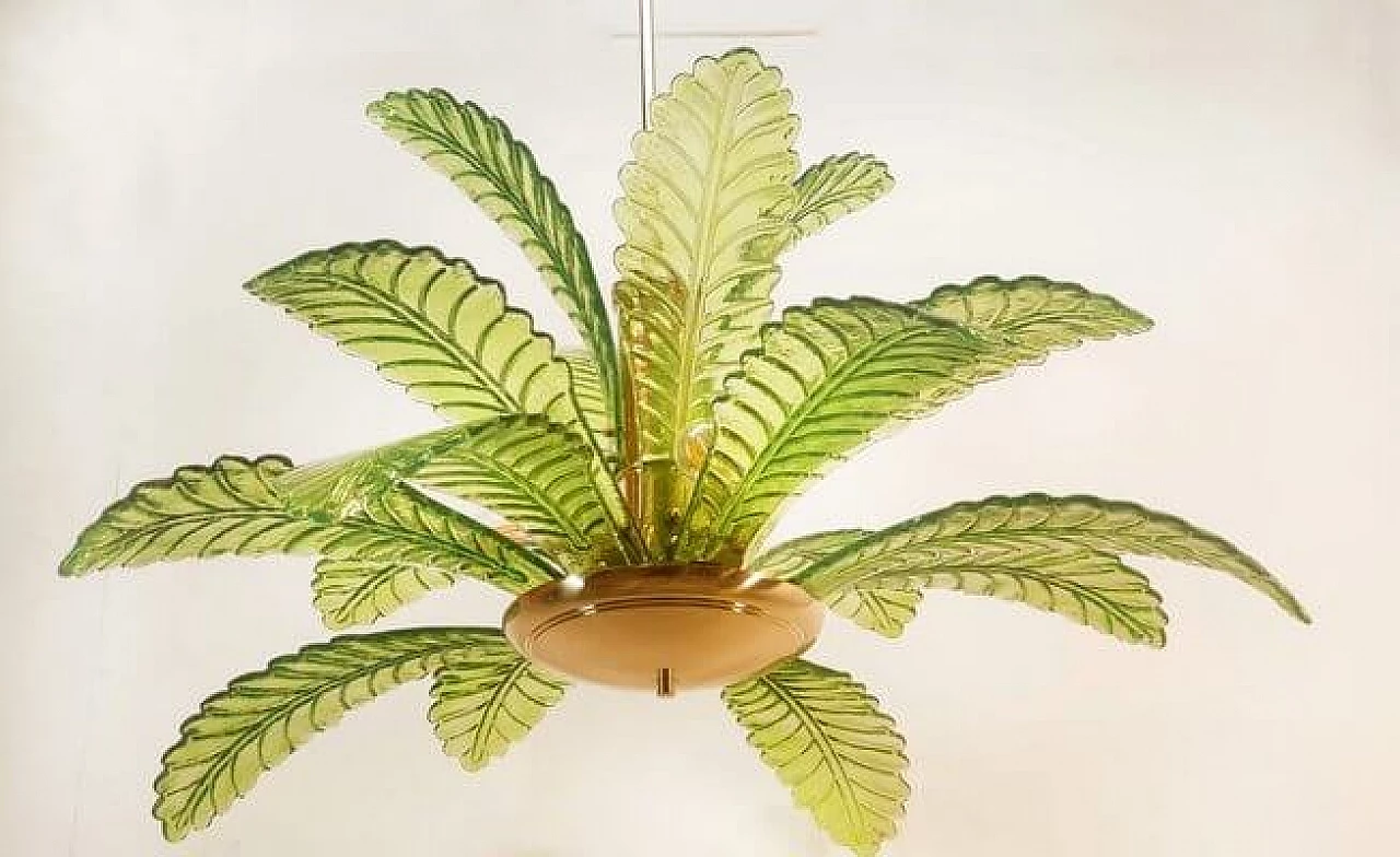 Palm-shaped Murano glass chandelier, 1970s 2