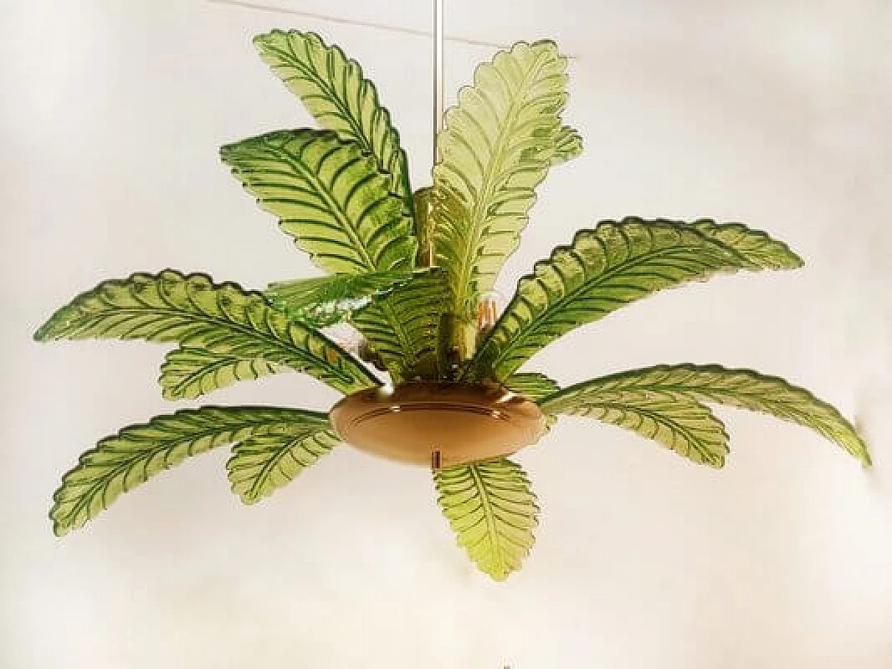 Lampadario a forma di palma in vetro di Murano, anni '70 4