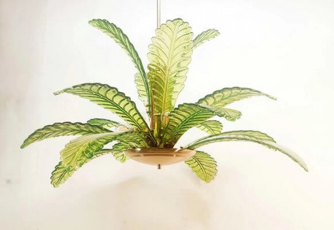 Palm-shaped Murano glass chandelier, 1970s 5