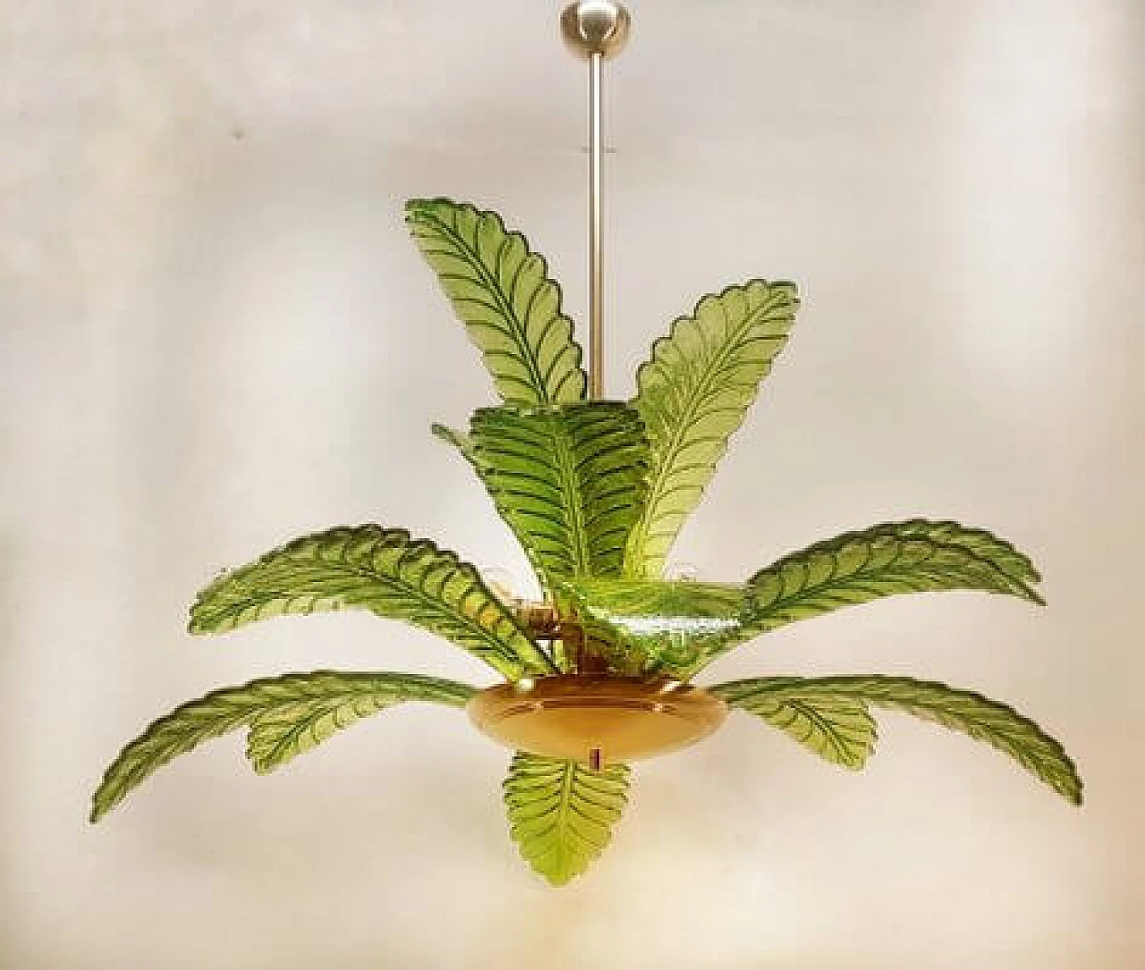 Palm-shaped Murano glass chandelier, 1970s 8