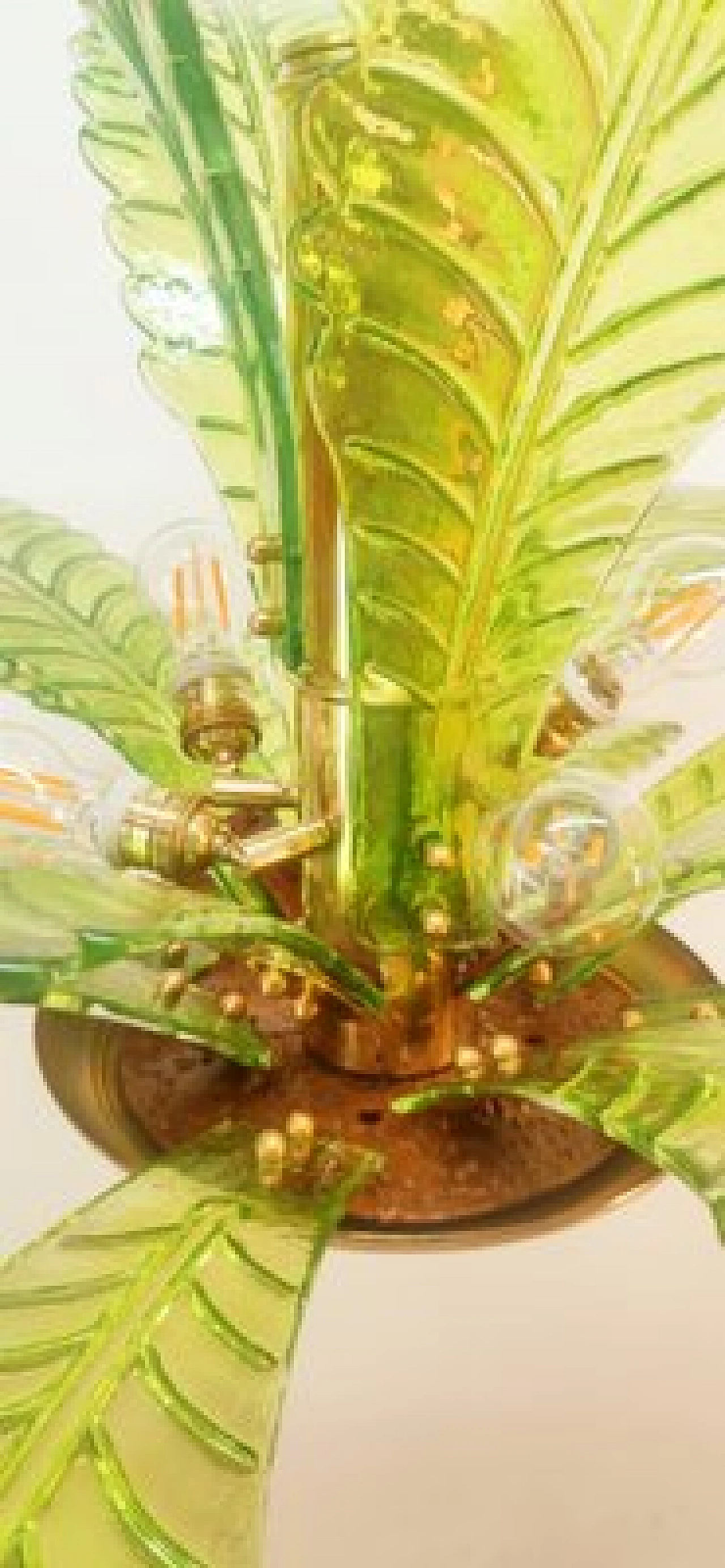 Lampadario a forma di palma in vetro di Murano, anni '70 11