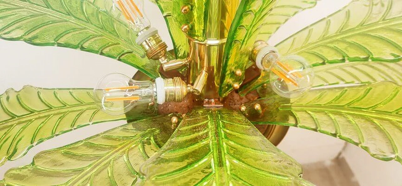 Palm-shaped Murano glass chandelier, 1970s 12