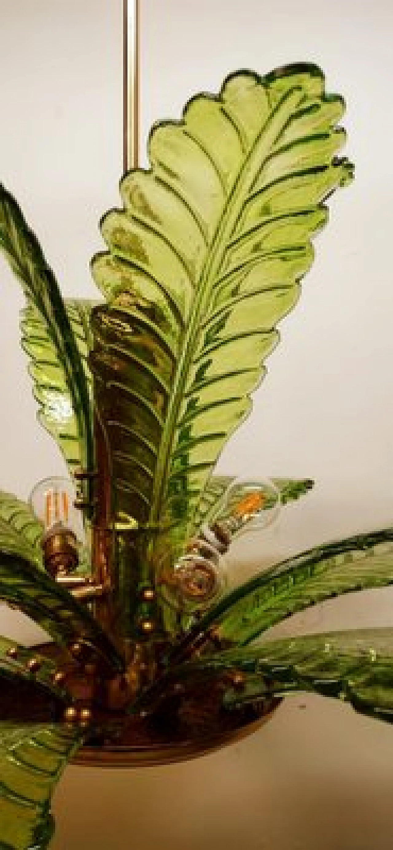 Lampadario a forma di palma in vetro di Murano, anni '70 15