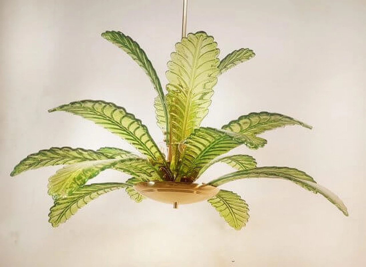 Palm-shaped Murano glass chandelier, 1970s 20