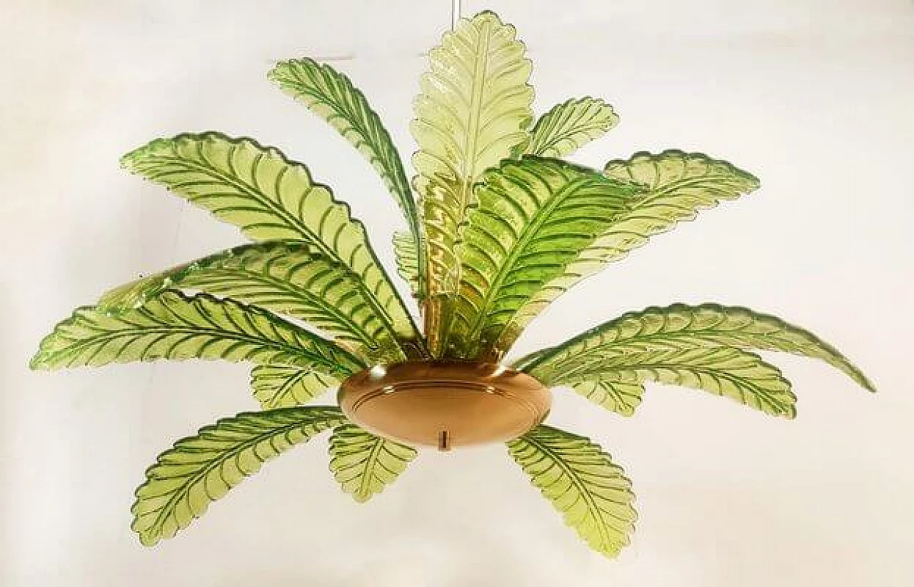 Lampadario a forma di palma in vetro di Murano, anni '70 21