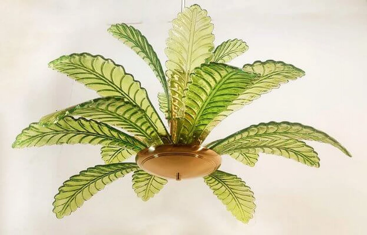 Palm-shaped Murano glass chandelier, 1970s 21