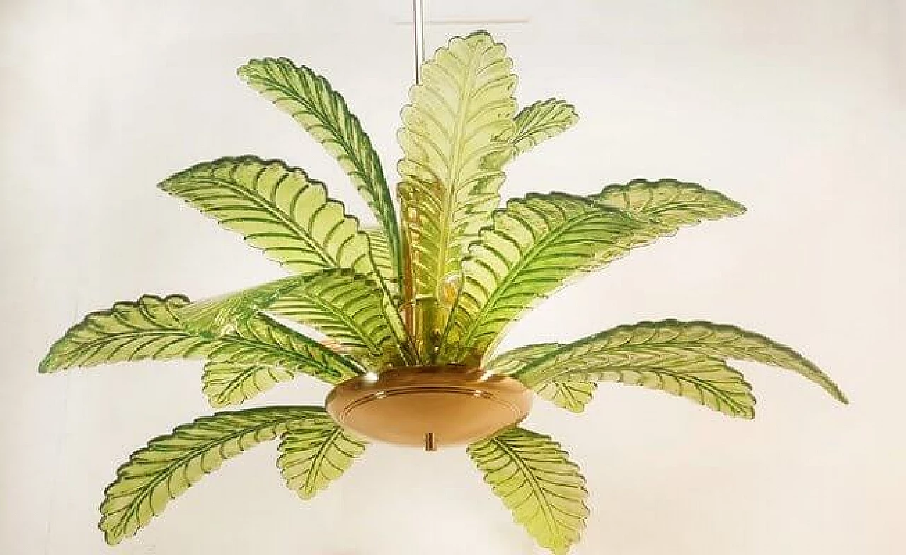 Palm-shaped Murano glass chandelier, 1970s 25