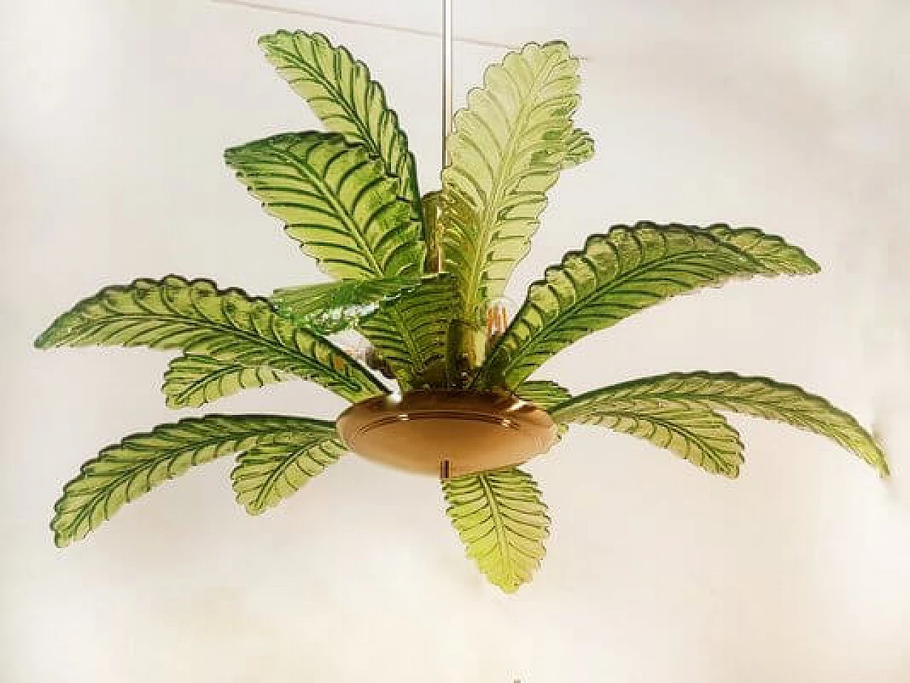 Lampadario a forma di palma in vetro di Murano, anni '70 26
