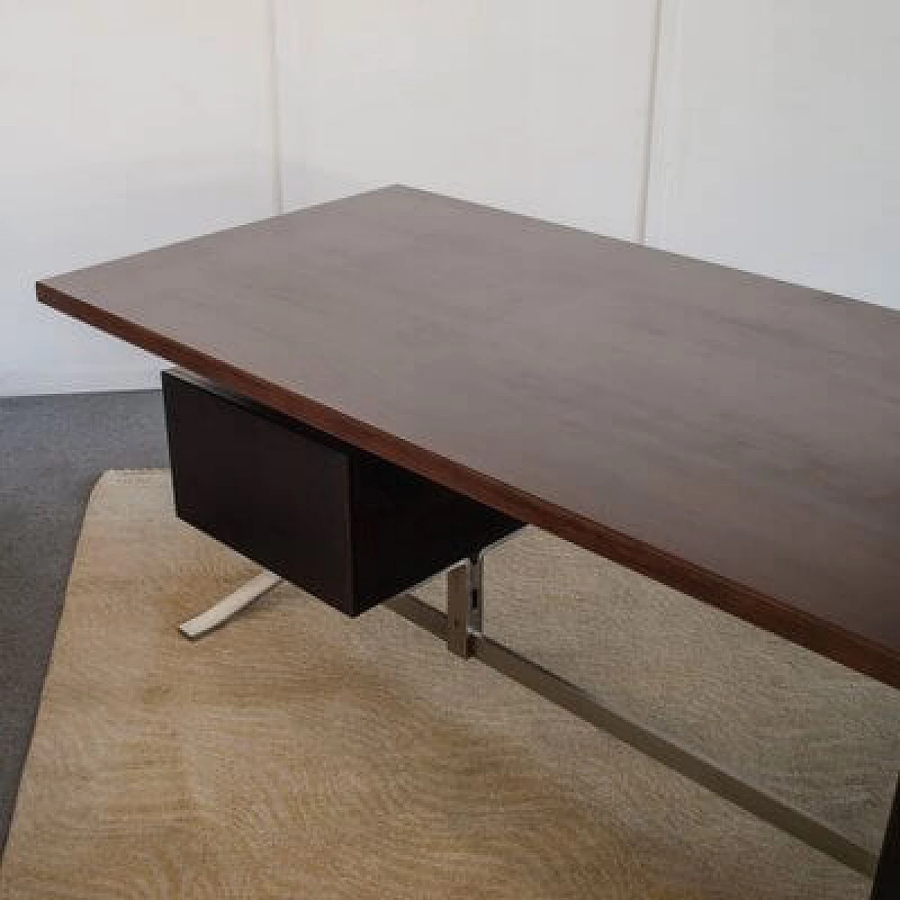 Teak and steel desk by Gianni Moscatelli for Formanova, 1970s 7
