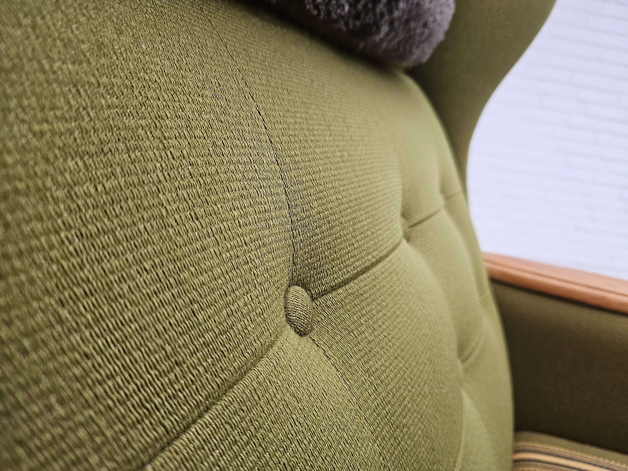 Danish oak highback armchair, 1970s 12