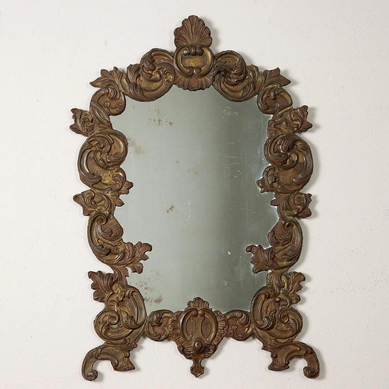 Baroque style mirror with embossed sheet metal frame 1