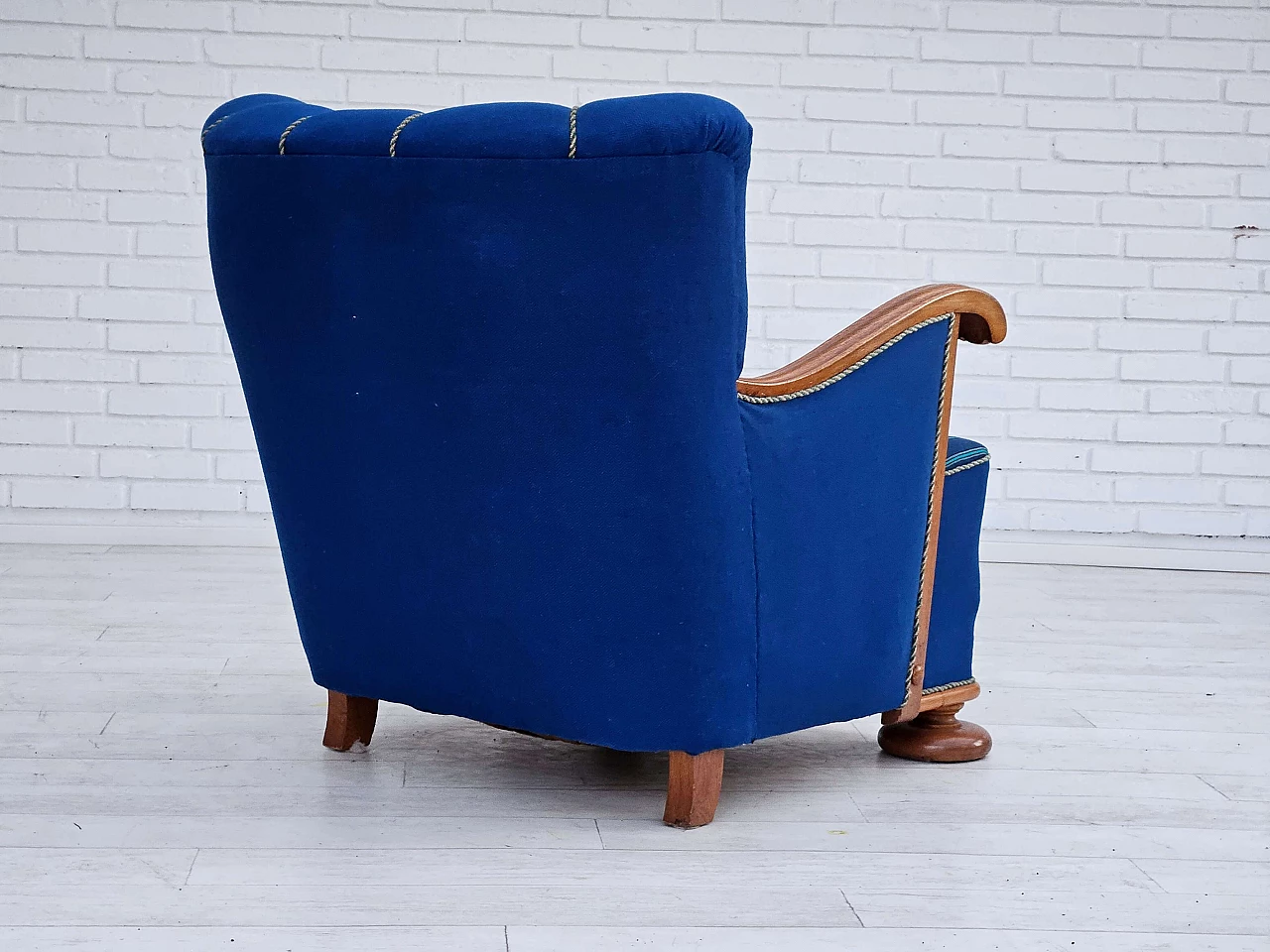 Danish armchair with oak footstool, 1960s 12