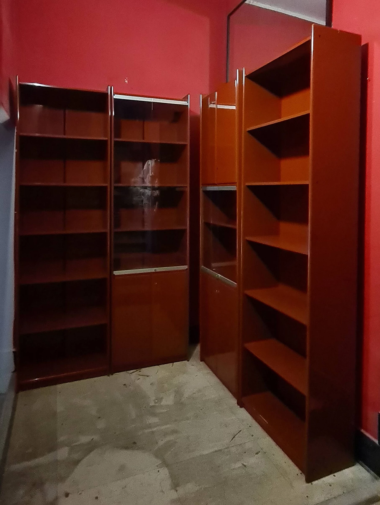 Libreria modulare Olinto in legno massello laccatodi Kazuhide Takahama per Cassina, anni '60 1