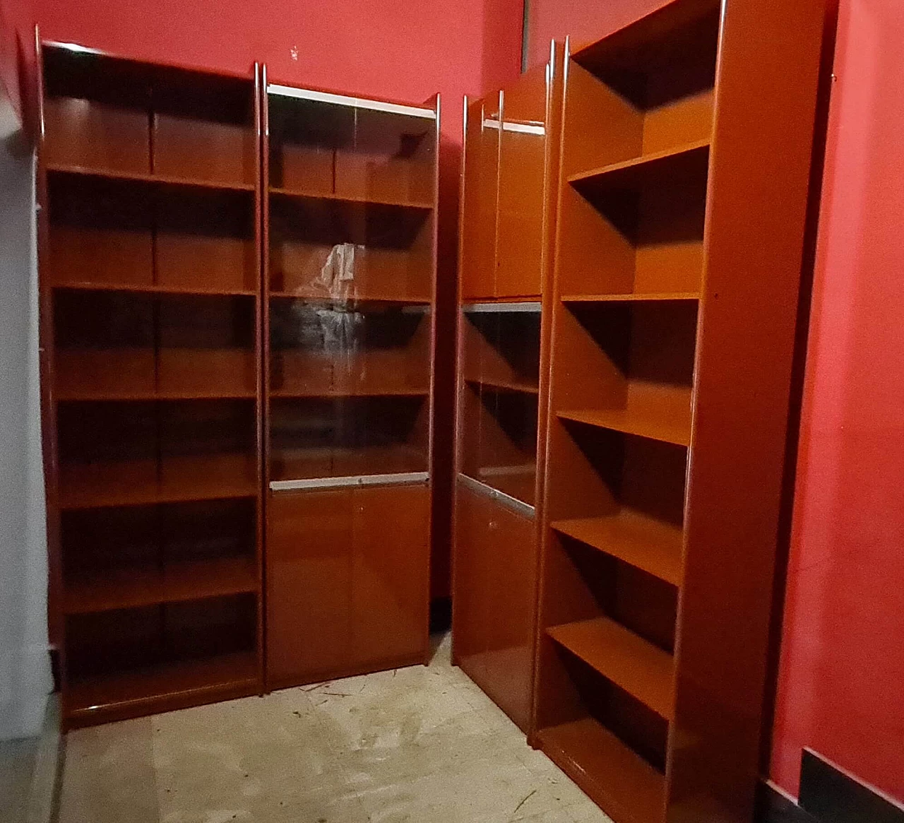 Libreria modulare Olinto in legno massello laccatodi Kazuhide Takahama per Cassina, anni '60 2