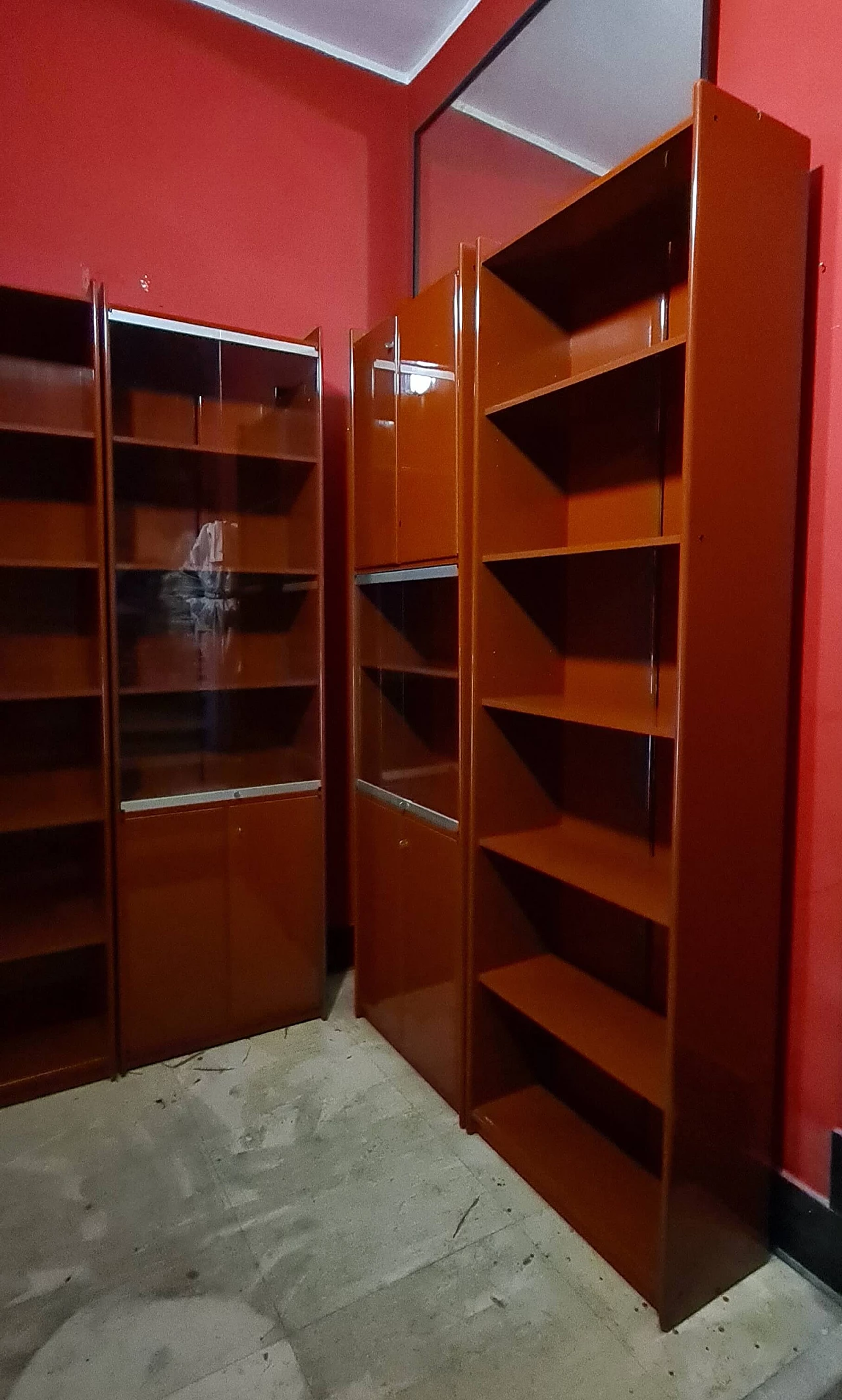 Libreria modulare Olinto in legno massello laccatodi Kazuhide Takahama per Cassina, anni '60 3