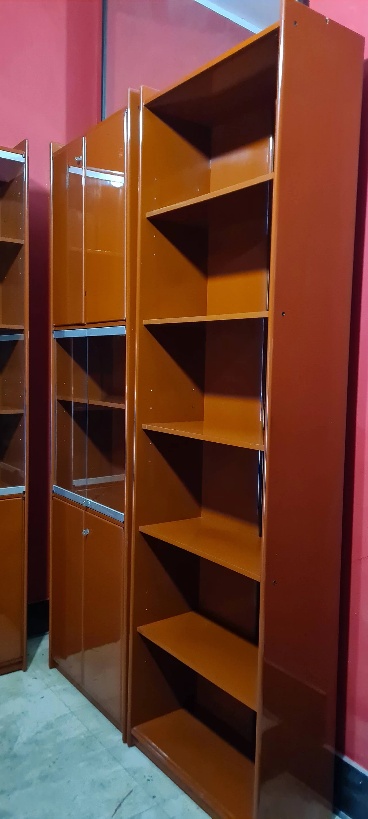 Libreria modulare Olinto in legno massello laccatodi Kazuhide Takahama per Cassina, anni '60 5