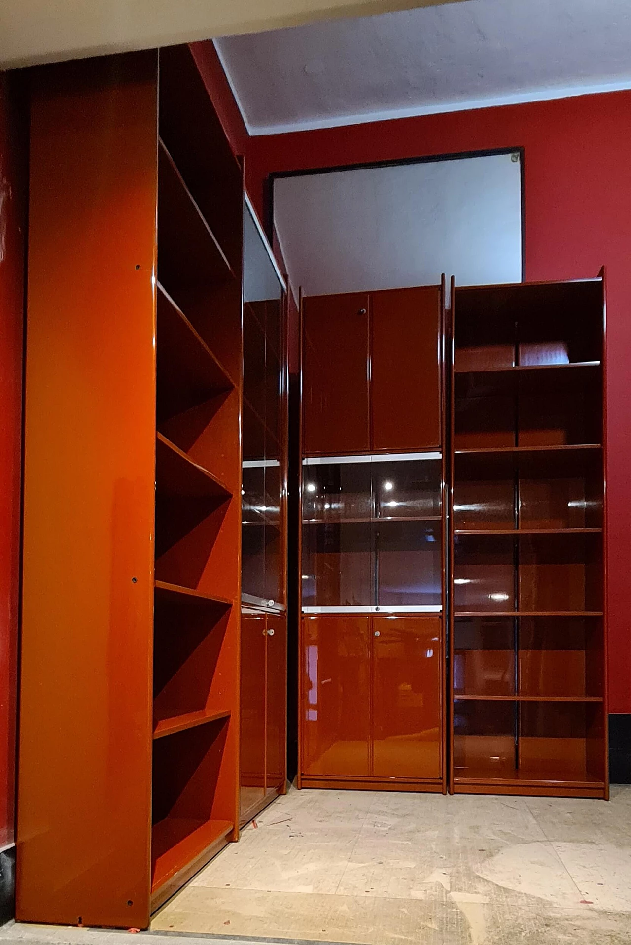 Libreria modulare Olinto in legno massello laccatodi Kazuhide Takahama per Cassina, anni '60 8