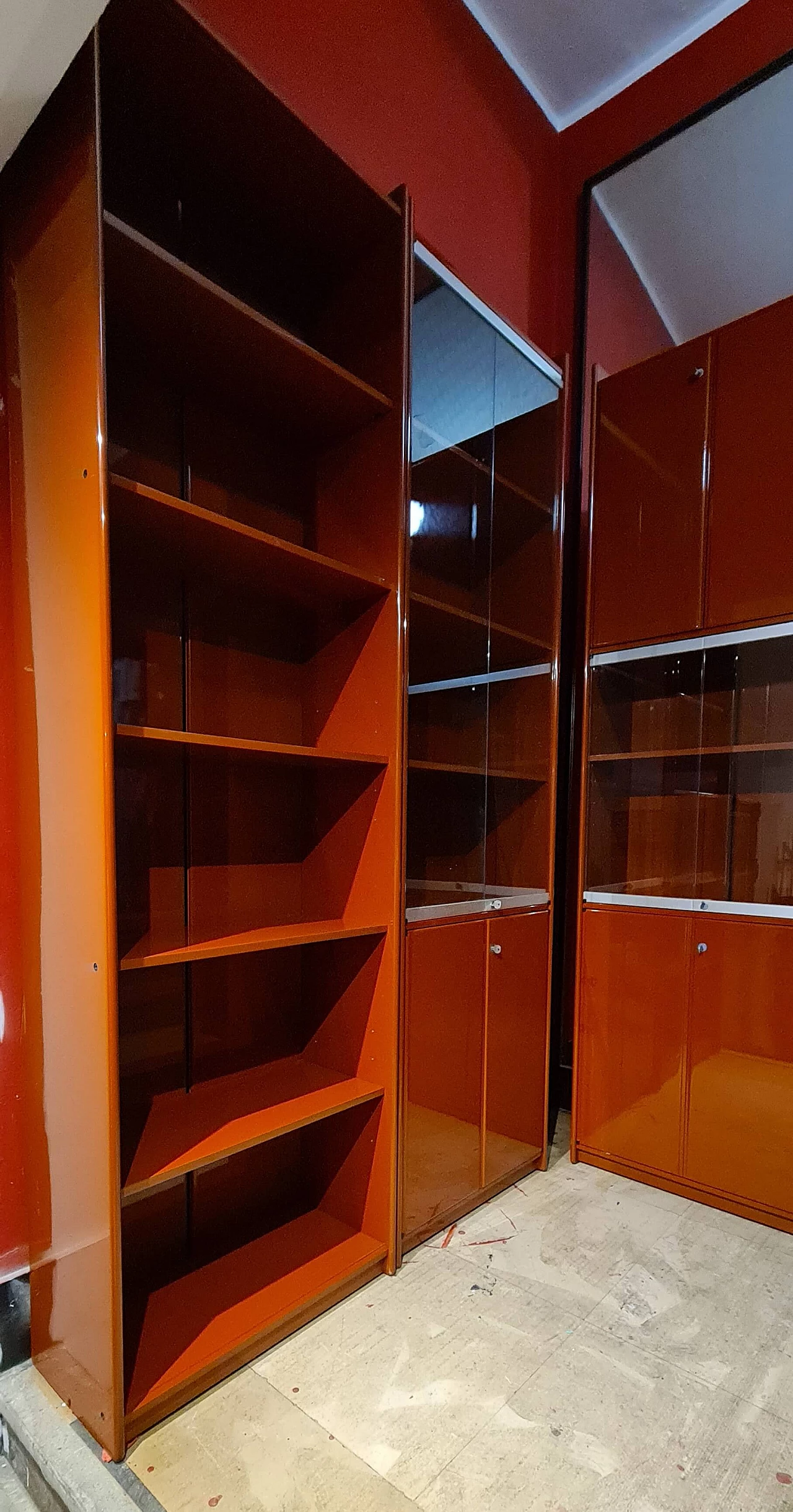 Libreria modulare Olinto in legno massello laccatodi Kazuhide Takahama per Cassina, anni '60 9