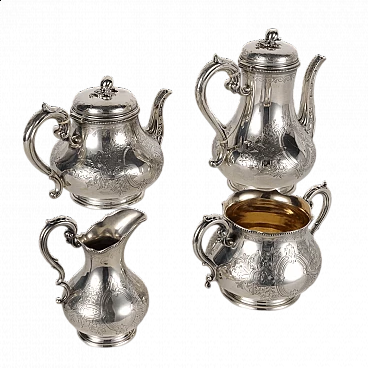 Tea and coffee service in 925 sterling silver by Martin Hall & Co, 1950s
